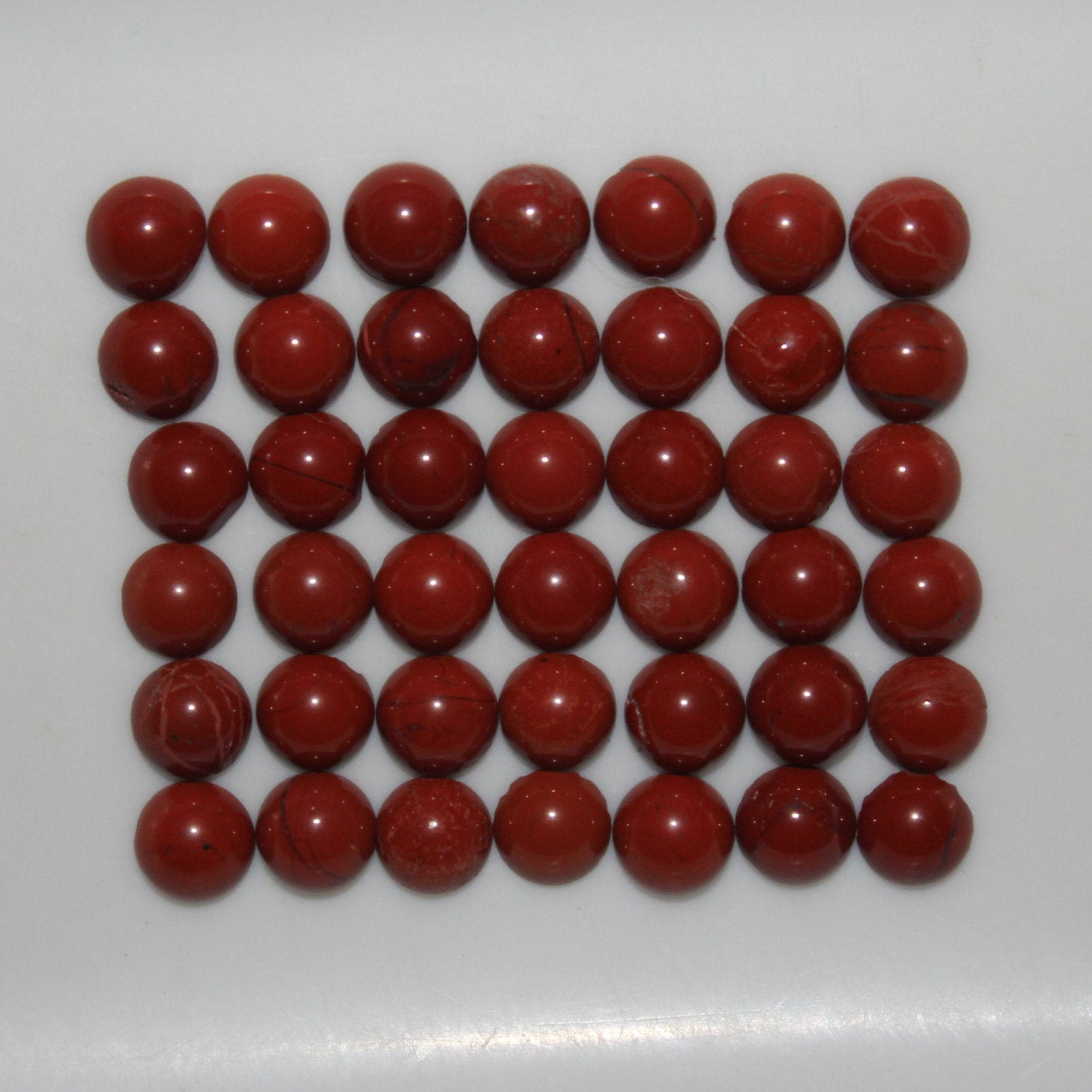 Red Jasper 5mm, 6mm, 8mm, 10mm & 12mm Flat Back Round Cabochon Loose Gemstones