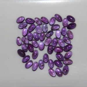 Amethyst 5x3mm, 6x4mm, 7x5mm, 8x6mm, 9x7mm, 10x8mm, 12x10mm & 14x10mm Flat Back Oval Cabochon Loose Gemstones