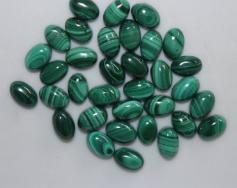 Malachite 6x4mm, 7x5mm, 8x6mm, 9x7mm, 10x8mm, 12x10mm & 14x10mm Cabochon Oval Loose Gemstones