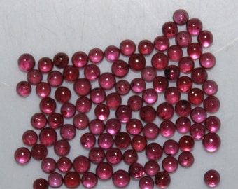 Rhodolite Garnet 2mm to 6mm Cabochon Round Loose Gemstones