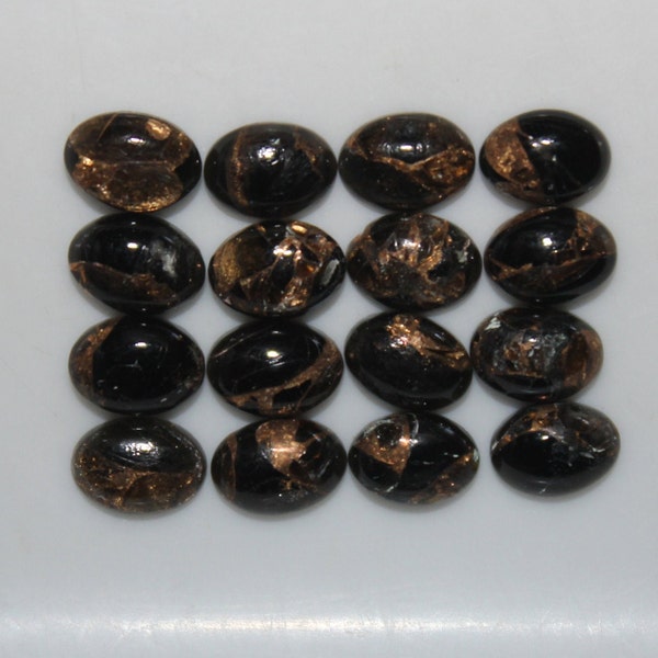Black Copper Obsidian Oval Cabochon 7x5mm, 8x6mm, 9x7mm, 10x8mm & 11x9mm Loose Gemstones