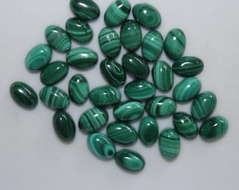 Malachite 6x4mm, 7x5mm, 8x6mm, 9x7mm, 10x8mm, 12x10mm & 14x10mm cabochon oval loose gemstones