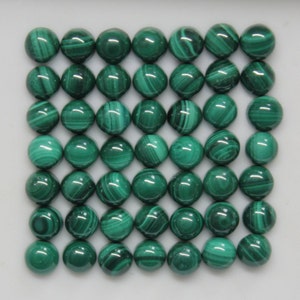 Malachite 4mm, 5mm, 6mm, 7mm, 8mm, 9mm, 10mm, 12mm, 14mm Cabochon Round Loose Gemstones