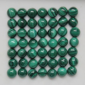 Malachite 4mm, 5mm, 6mm, 8mm, 10mm, 12mm, 14mm Cabochon Round Loose Gemstones