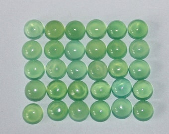 Chrysoprase (aka Chrysophrase, Chrysoprasus, Jadine) 3mm 4mm, 5mm, 6mm, 7mm, 8mm, 9mm, 10mm, 12mm Flat Back Round Cabochon Loose Gemstones