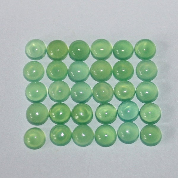 Chrysoprase (aka Chrysophrase, Chrysoprasus, Jadine, Australian Jade) 3mm 4mm, 5mm, 6mm, 8mm & 10mm Flat Back Round Cabochon Loose Gemstones