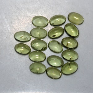 Peridot 6x4mm, 7x5mm & 8x6mm Cabochon Oval Loose Gemstones w/ Multi-Qty Purchase Options