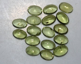 Peridot 6x4mm, 7x5mm & 8x6mm Cabochon Oval Loose Gemstones w/ Multi-Qty Purchase Options