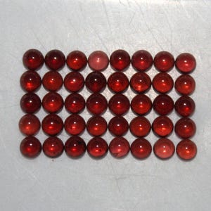 Red garnet (almandine) 2mm, 3mm, 4mm, 5mm, 6mm, 7mm, 8mm, 10mm, 12mm, 14mm flat back round cabochon loose gemstone(s)