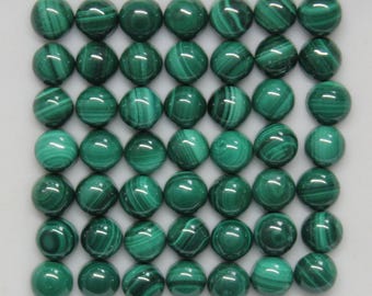 Malachite 4mm, 5mm, 6mm, 7mm, 8mm, 9mm, 10mm, 12mm, 14mm cabochon round loose gemstones