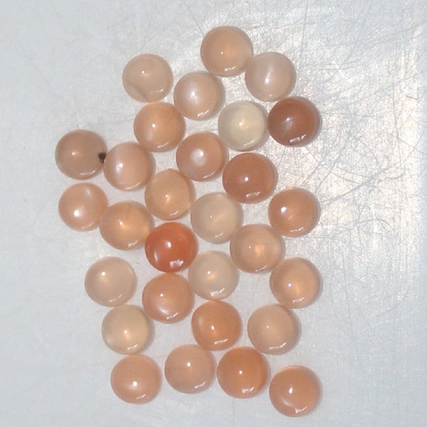 Peach Moonstone Round Cabochon 3mm, 4mm, 5mm, 6mm, 8mm & 10mm Loose Gemstones