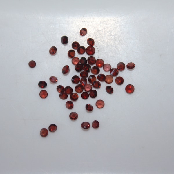 Almandine Garnet 2mm, 3mm, 4mm, 5mm, 6mm Faceted Round Loose Gemstones