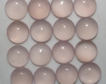 Pink Chalcedony 4mm, 5mm, 6mm, 8mm, 10mm, 12mm Flat Back Round Cabochon Loose Gemstones