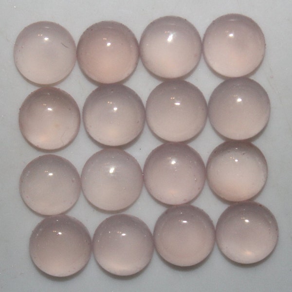 Pink Chalcedony 4mm, 5mm, 6mm, 8mm, 10mm, 12mm Flat Back Round Cabochon Loose Gemstones