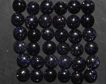 Blue Goldstone (aka Sandstone or Aventurine Glass) Round Cabochon 4mm, 5mm, 6mm, 8mm, 10mm Loose Synthetic Gemstones