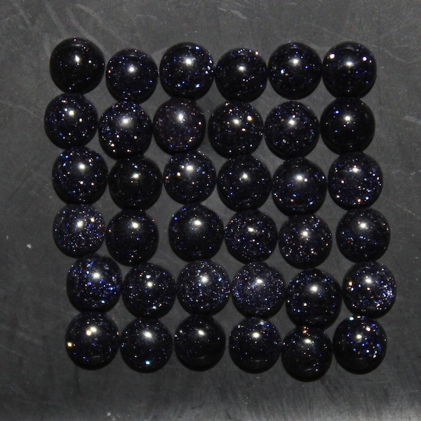 Blue Goldstone (aka Sandstone or Aventurine Glass) Round Cabochon 4mm, 5mm, 6mm, 8mm, 10mm Loose Synthetic Gemstones