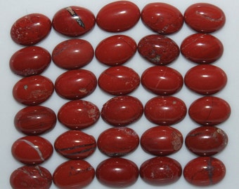 Red Jasper 7x5mm, 8x6mm, 10x8mm, 12x10mm, 14x10mm & 16x12mm Oval Cabochon Loose Gemstones