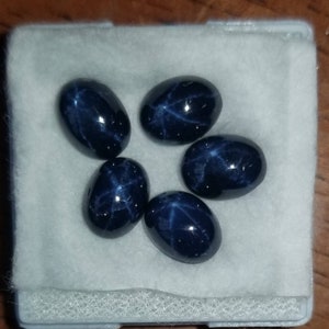 Blue Star Sapphire (Diffused) 6x4mm, 7x5mm, 8x6mm & 9x7mm Cabochon Oval Loose Gemstones