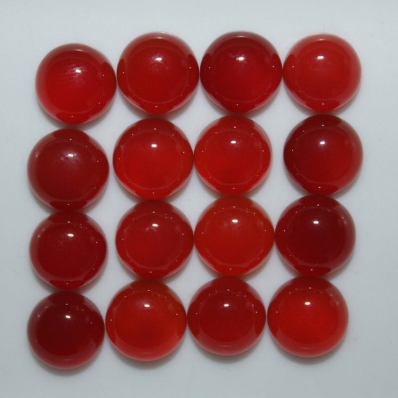 Red Onyx 4mm, 5mm, 6mm, 7mm, 8mm, 10mm, 12mm, 14mm Round Flat Back Cabochon Loose Gemstones