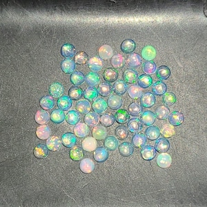Opale d'Éthiopie, cabochon rond à dos plat, pierres précieuses non montées, 2 mm, 3 mm, 4 mm, 5 mm, 6 mm et 7 mm