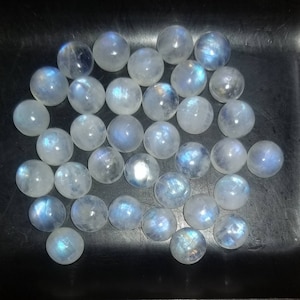 Rainbow Moonstone Flat Back Round Cabochon 2mm, 3mm, 4mm, 5mm, 6mm, 7mm, 8mm Loose Gemstones 7mm