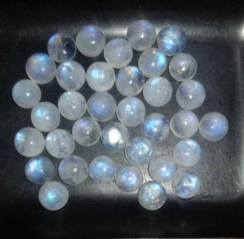 Rainbow Moonstone Flat Back Round Cabochon 2mm, 3mm, 4mm, 5mm, 6mm, 7mm, 8mm Loose Gemstones 7mm