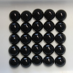 Black Onyx 3mm, 4mm, 5mm, 6mm, 7mm, 8mm, 10mm, 12mm & 14mm Round Cabochon Loose Gemstones image 5