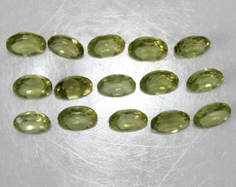 Peridot 6x4mm & 7x5mm Faceted Oval Loose Gemstones w/ Multi-Qty Purchase Options