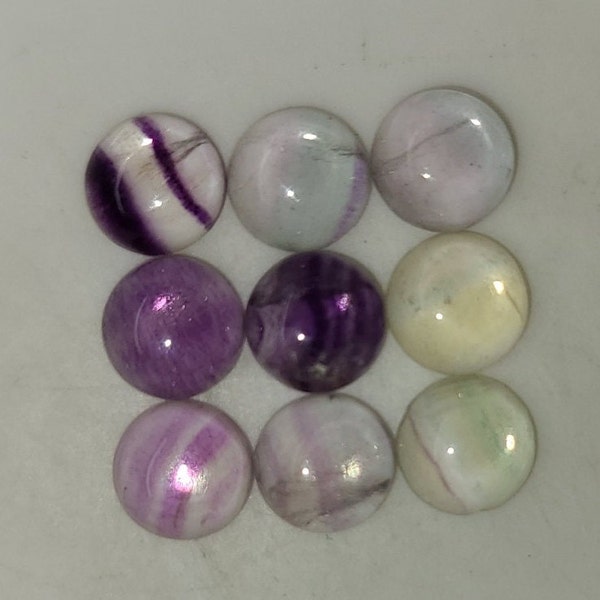 Multi-Color Flourite 3mm, 4mm, 5mm & 6mm Cabochon Round Loose Gemstones