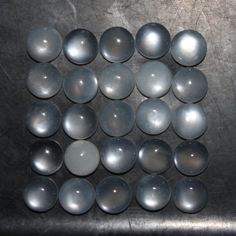 Natural White Moonstone Round (Flat Back) Cabochon 4mm, 5mm, 6mm, 8mm, 10mm Loose Gemstone(s) Bild 6