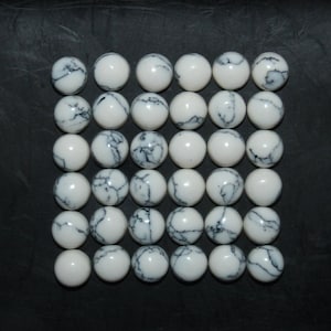 Howlite 4mm, 5mm, 6mm & 8mm Cabochon Round Loose Gemstones w/ Multi-Qty Purchase Options