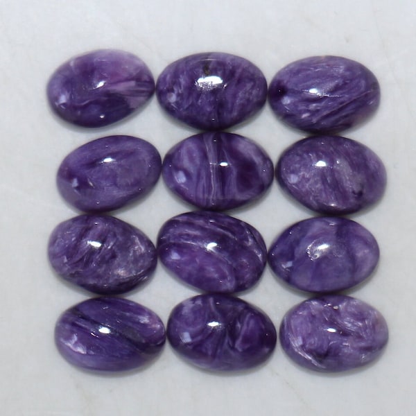 Charoite 7x5mm, 8x6mm, 9x7mm & 10x8mm Flat Back Oval Cabochon Loose Gemstones