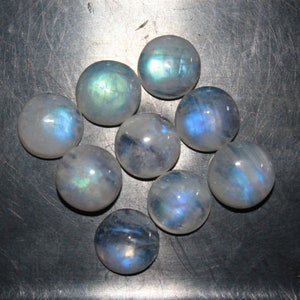 Rainbow Moonstone Flat Back Round Cabochon 2mm, 3mm, 4mm, 5mm, 6mm, 7mm, 8mm Loose Gemstones 8mm