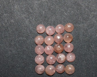Rhodochrosite (aka Rosa del Inca, Inca Rose, Rosinca) 3mm, 4mm, 5mm, 6mm, 7mm, 8mm, 9mm, 10mm Flat Back Round Cabochon Loose Gemstones