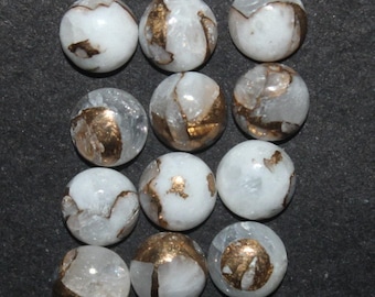 White copper calcite round cabochon 4mm, 5mm, 6mm, 8mm & 10mm loose gemstones