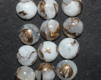 White Copper Calcite Round Cabochon 4mm, 5mm, 6mm, 8mm & 10mm Loose Gemstones