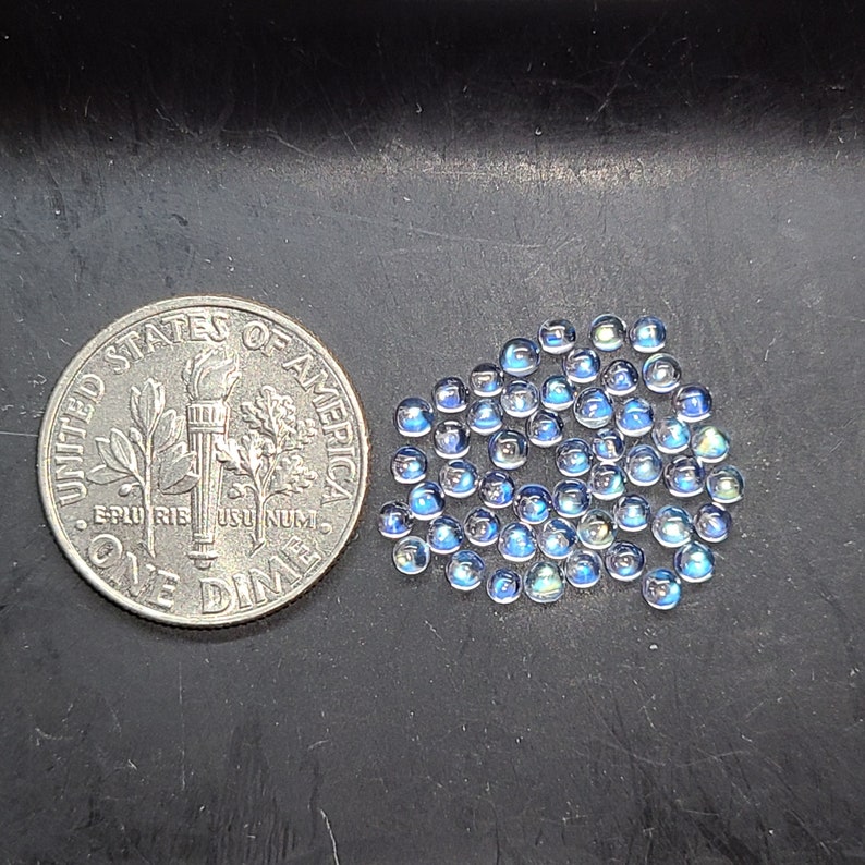 Rainbow Moonstone Flat Back Round Cabochon 2mm, 3mm, 4mm, 5mm, 6mm, 7mm, 8mm Loose Gemstones image 7