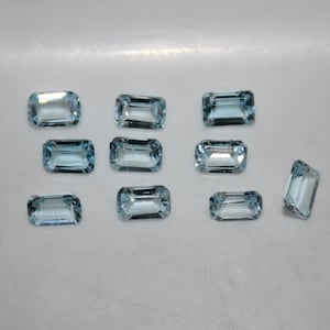 Sky Blue Topaz 6x4mm, 7x5mm, & 8x6mm Faceted Octagon Loose Gemstones w/ Multi-Qty Purchase Options