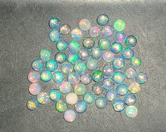 Ethiopian opal 2mm to 7mm round cabochon loose gemstone(s)