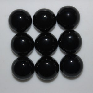 Black Onyx 3mm, 4mm, 5mm, 6mm, 7mm, 8mm, 10mm, 12mm & 14mm Round Cabochon Loose Gemstones 10mm