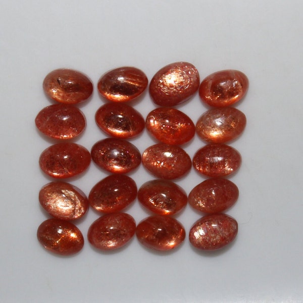 Sunstone 6x4mm, 7x5mm, 8x6mm, 9x7mm, 10x8mm, 12x10mm, 14x10mm & 16x12mm Cabochon Oval Loose Gemstones