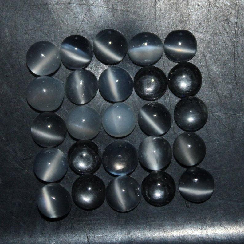 Natural White Moonstone Round (Flat Back) Cabochon 4mm, 5mm, 6mm, 8mm, 10mm Loose Gemstone(s) Bild 3