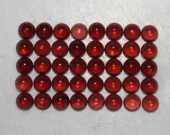 Red garnet (almandine) 2mm, 3mm, 4mm, 5mm, 6mm, 7mm, 8mm, 10mm, 12mm, 14mm flat back round cabochon loose gemstone(s)