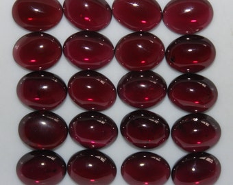 Red Garnet (Almandine) Flat Back Oval Cabochon 6x4mm, 7x5mm, 8x6mm, 9x7mm, 10x8mm, 12x10mm, 14x10mm & 16x12mm Loose Gemstone(s)