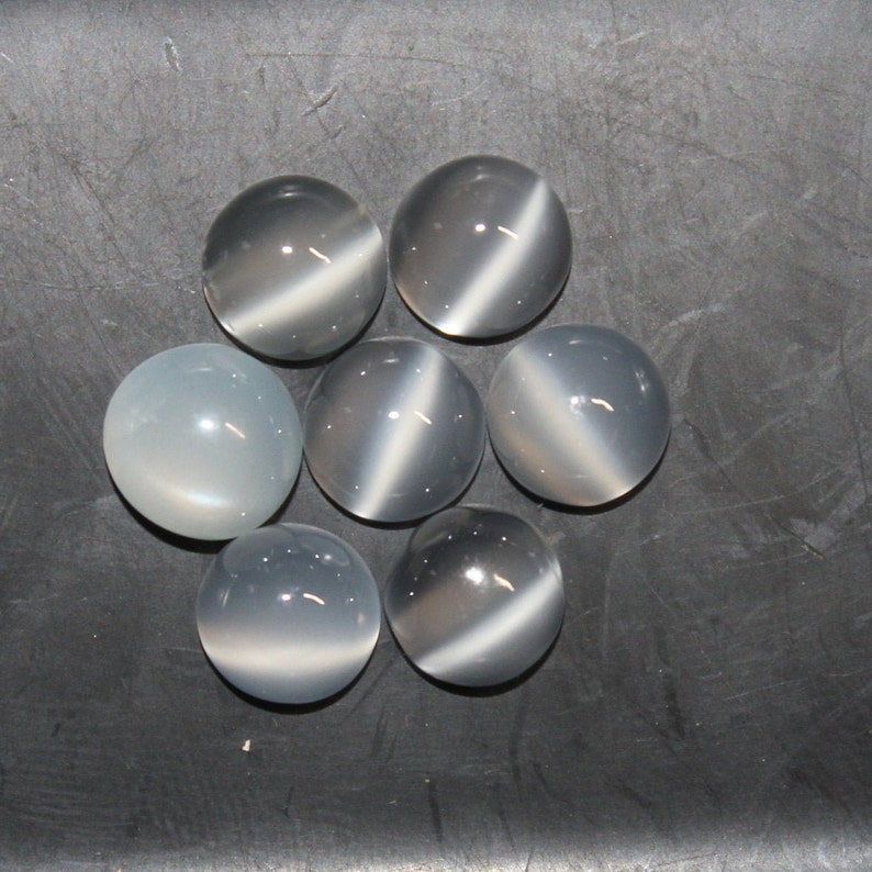 Natural White Moonstone Round (Flat Back) Cabochon 4mm, 5mm, 6mm, 8mm, 10mm Loose Gemstone(s) Bild 9