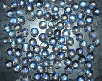 Rainbow Moonstone Flat Back Round Cabochon 2mm, 3mm, 4mm, 5mm, 6mm, 7mm, 8mm Loose Gemstones