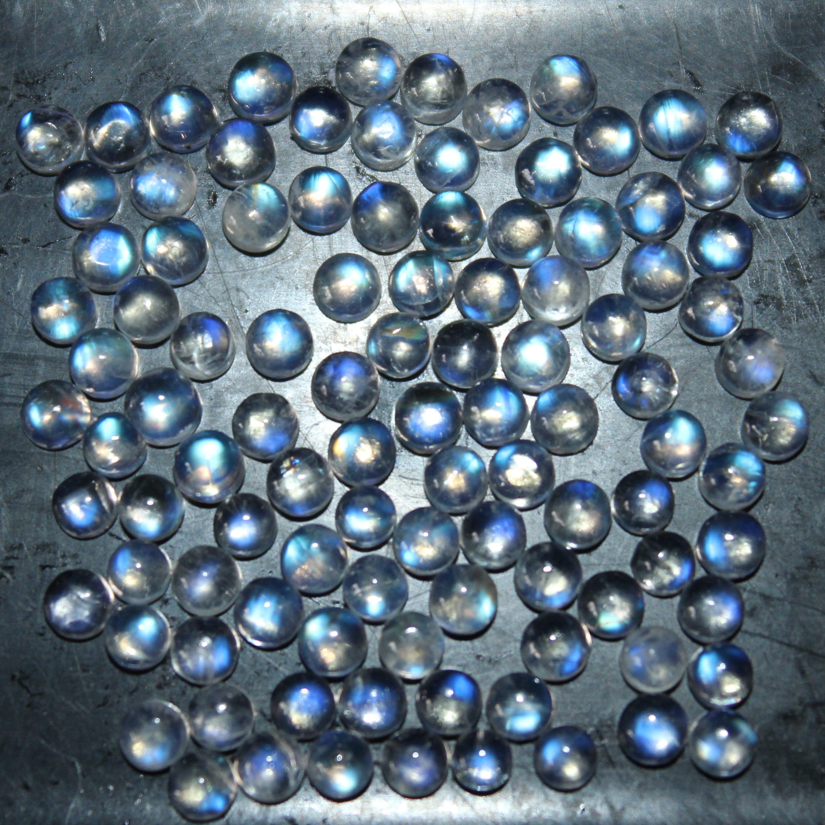 Rainbow Moonstone Round Cabochon 3mm to 8mm Loose Gemstones