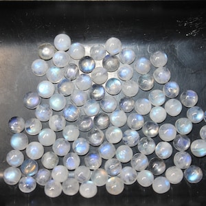 Rainbow Moonstone Flat Back Round Cabochon 2mm, 3mm, 4mm, 5mm, 6mm, 7mm, 8mm Loose Gemstones 5mm