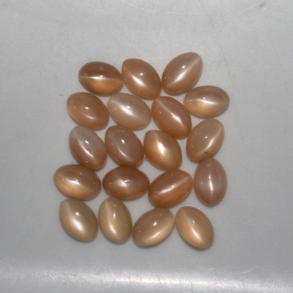 Peach Moonstone Oval Cabochon 6x4mm to 8x6mm Loose Gemstones