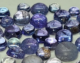 Tanzanite 3mm, 4mm, 5mm, 6mm flat back round cabochon loose gemstone(s)
